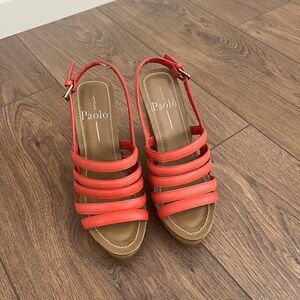 Paolo Linea Womens Platform Wedge Heels Sandals